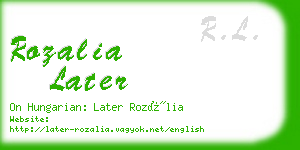 rozalia later business card